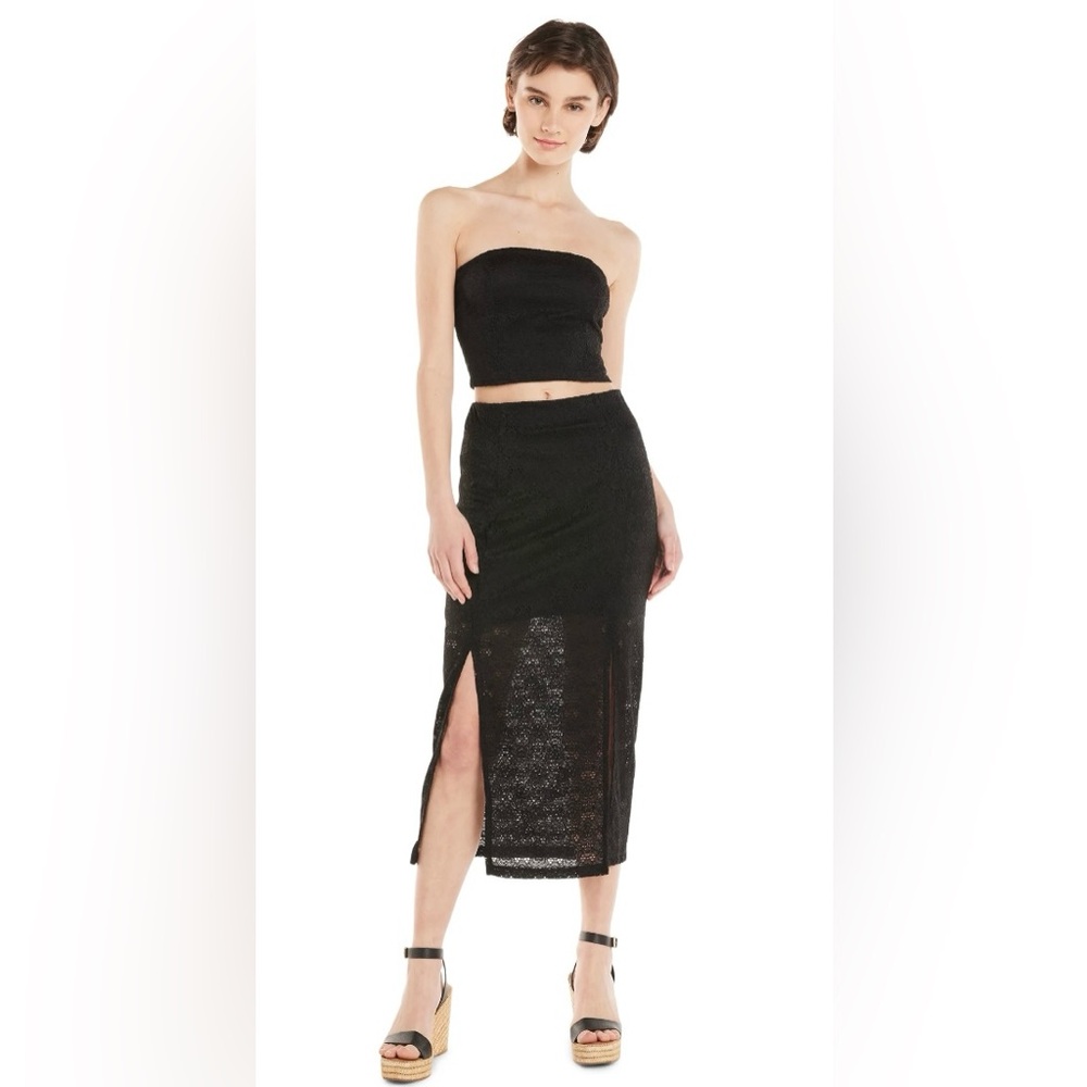 No Boundaries Black Tube Top and Skirt Set